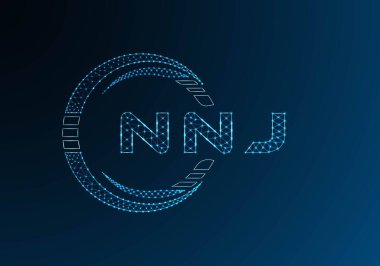 NNJ düşük poli harfli logo vektör tasarımı. NNJ düşük polyester logo tasarımı. Düşük polyester logo.