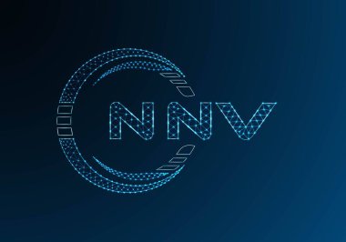 NNV düşük poli harfli logo vektör tasarımı. NNV düşük polyester logo tasarımı. Düşük polyester logo.