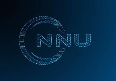 NNU düşük poli harfli logo vektör tasarımı. NNU düşük polyester logo tasarımı. Düşük polyester logo.