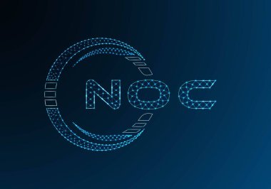 NOC düşük poli harfli logo vektör tasarımı. NOC düşük poli logo tasarımı. Düşük polyester logo.