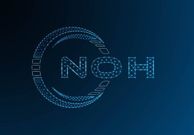 NOH düşük poli harfli logo vektör tasarımı. NOH düşük poli logo tasarımı. Düşük polyester logo.