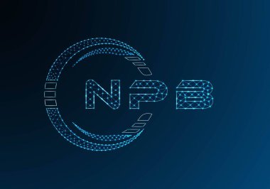 NPB düşük poli harfli logo vektör tasarımı. NPB düşük poli logo tasarımı. Düşük polyester logo.