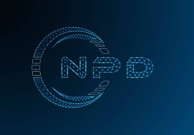 NPD düşük poli harfli logo vektör tasarımı. NPD düşük polyester logo tasarımı. Düşük polyester logo.