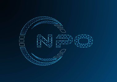 NPO düşük poli harfli logo vektör tasarımı. NPO düşük polyester logo tasarımı. Düşük polyester logo.