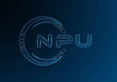 NPU düşük poli harfli logo vektör tasarımı. NPU düşük polyester logo tasarımı. Düşük polyester logo.