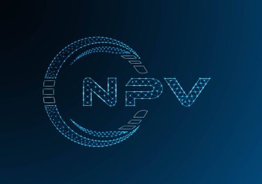 NPV düşük poli harfli logo vektör tasarımı. NPV düşük polyester logo tasarımı. Düşük polyester logo.