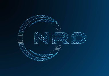 NRD düşük poli harfli logo vektör tasarımı. NRD düşük poli logo tasarımı. Düşük polyester logo.