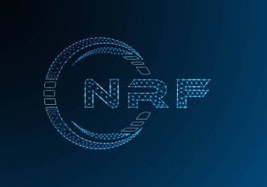 NRF düşük poli harfli logo vektör tasarımı. NRF düşük poli logo tasarımı. Düşük polyester logo.