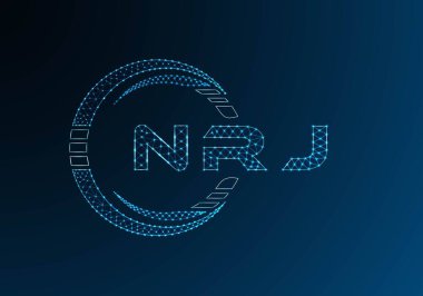 NRJ düşük poli harfli logo vektör tasarımı. NRJ düşük polyester logo tasarımı. Düşük polyester logo.