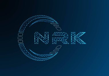 NRK düşük poli harfli logo vektör tasarımı. NRK düşük poli logo tasarımı. Düşük polyester logo.