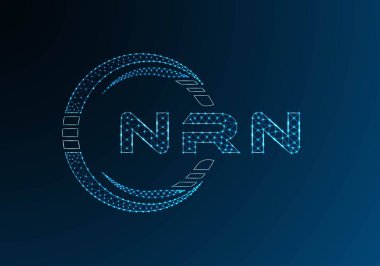 NRN düşük poli harfli logo vektör tasarımı. NRN alt poli logo tasarımı. Düşük polyester logo.