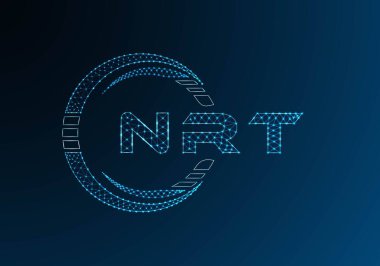 NRT düşük poli harfli logo vektör tasarımı. NRT düşük polyester logo tasarımı. Düşük polyester logo.