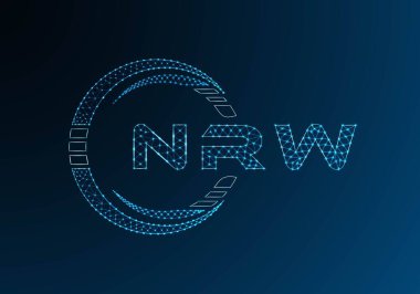 NRW düşük poli harfli logo vektör tasarımı. NRW düşük polyester logo tasarımı. Düşük polyester logo.