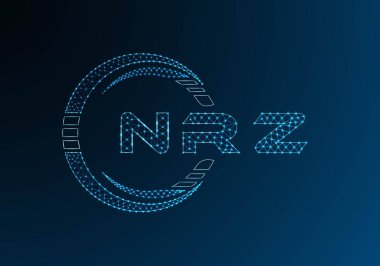 NRZ düşük poli harfli logo vektör tasarımı. NRZ düşük polyester logo tasarımı. Düşük polyester logo.