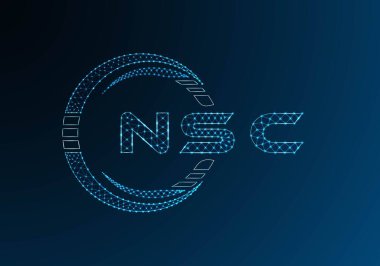 NSC düşük poli harfli logo vektör tasarımı. Ulusal Güvenlik Teşkilatı düşük poli logosu tasarımı. Düşük polyester logo.