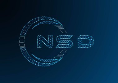 NSD düşük poli harfli logo vektör tasarımı. NSD düşük polyester logo tasarımı. Düşük polyester logo.