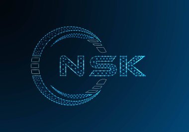 NSK düşük poli harfli logo vektör tasarımı. NSK düşük poli logo tasarımı. Düşük polyester logo.