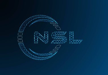 NSL düşük poli harfli logo vektör tasarımı. NSL düşük polyester logo tasarımı. Düşük polyester logo.