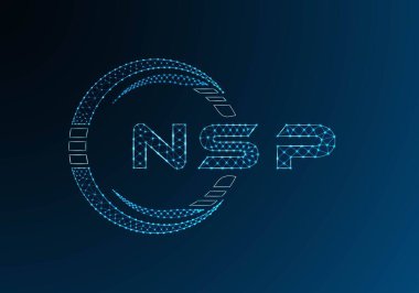 NSP düşük poli harfli logo vektör tasarımı. NSP düşük polyester logo tasarımı. Düşük polyester logo.