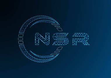 NSR düşük poli harfli logo vektör tasarımı. NSR düşük polyester logo tasarımı. Düşük polyester logo.