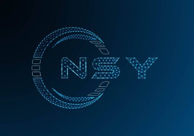 NSY düşük poli harfli logo vektör tasarımı. NSY düşük polyester logo tasarımı. Düşük polyester logo.