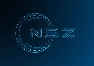 NSZ düşük poli harfli logo vektör tasarımı. NSZ düşük polyester logo tasarımı. Düşük polyester logo.