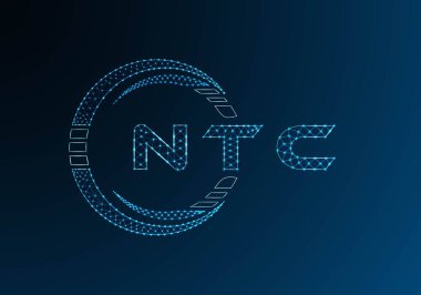 NTC düşük poli harfli logo vektör tasarımı. NTC düşük polyester logo tasarımı. Düşük polyester logo.