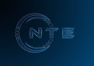 NTE düşük poli harfli logo vektör tasarımı. NTE düşük polyester logo tasarımı. Düşük polyester logo.