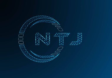 NTJ düşük poli harfli logo vektör tasarımı. NTJ düşük polyester logo tasarımı. Düşük polyester logo.