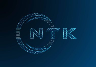 NTK düşük poli harfli logo vektör tasarımı. NTK alt poli logosu tasarımı. Düşük polyester logo.