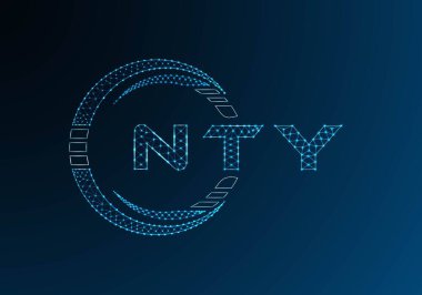 NTY düşük poli harfli logo vektör tasarımı. NTY düşük polyester logo tasarımı. Düşük polyester logo.