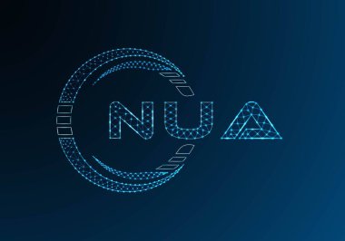 NUA düşük poli harfli logo vektör tasarımı. NUA düşük polyester logo tasarımı. Düşük polyester logo.