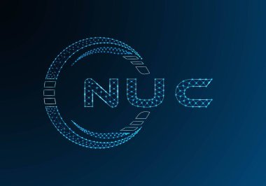 NUC düşük poli harfli logo vektör tasarımı. NUC düşük poli logo tasarımı. Düşük polyester logo.