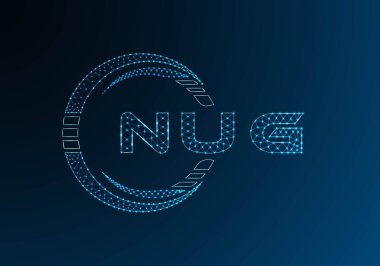 NUG düşük poli harfli logo vektör tasarımı. NUG düşük poli logo tasarımı. Düşük polyester logo.