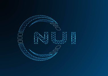 NUI düşük poli harfli logo vektör tasarımı. NUI düşük poli logo tasarımı. Düşük polyester logo.