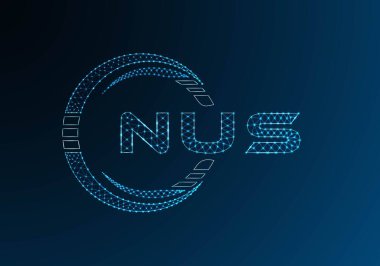 NUS düşük poli harfli logo vektör tasarımı. NUS düşük polyester logo tasarımı. Düşük polyester logo.