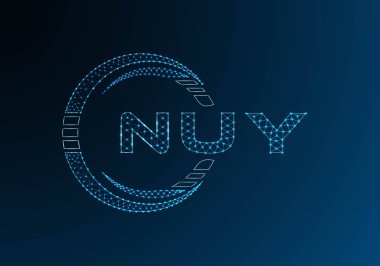 NUY düşük poli harfli logo vektör tasarımı. NUY düşük poli logo tasarımı. Düşük polyester logo.