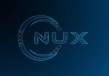 NUX düşük poli harfli logo vektör tasarımı. NUX düşük poli logo tasarımı. Düşük polyester logo.