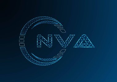 NVA düşük poli harfli logo vektör tasarımı. NVA düşük polyester logo tasarımı. Düşük polyester logo.