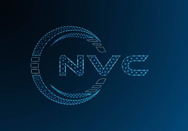 NVC düşük poli harfli logo vektör tasarımı. NVC düşük polyester logo tasarımı. Düşük polyester logo.