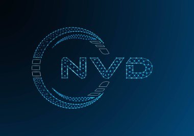 NVD düşük poli harfli logo vektör tasarımı. NVD düşük polyester logo tasarımı. Düşük polyester logo.