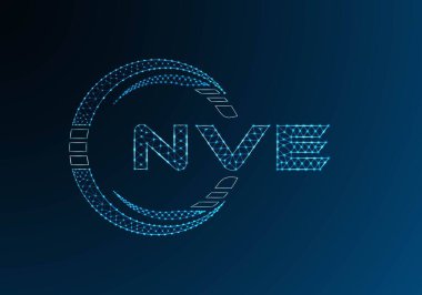 NVE düşük poli harfli logo vektör tasarımı. NVE düşük poli logo tasarımı. Düşük polyester logo.