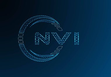 NVI düşük poli harfli logo vektör tasarımı. NVI düşük poli logo tasarımı. Düşük polyester logo.