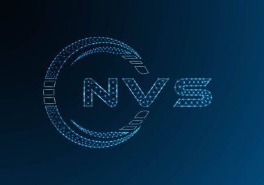NVS düşük poli harfli logo vektör tasarımı. NVS düşük polyester logo tasarımı. Düşük polyester logo.