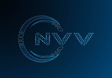 NVV düşük poli harfli logo vektör tasarımı. NVV düşük polyester logo tasarımı. Düşük polyester logo.