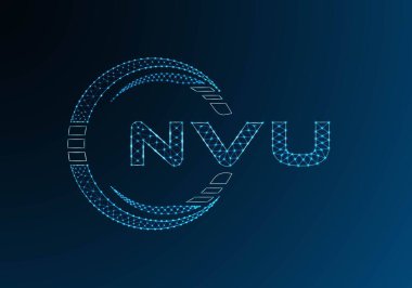 NVU düşük poli harfli logo vektör tasarımı. NVU düşük polyester logo tasarımı. Düşük polyester logo.