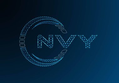NVY düşük poli harfli logo vektör tasarımı. NVY düşük poli logo tasarımı. Düşük polyester logo.