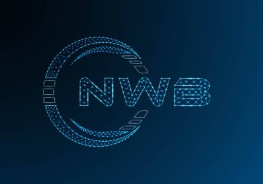 NWB düşük poli harfli logo vektör tasarımı. NWB düşük polyester logo tasarımı. Düşük polyester logo.