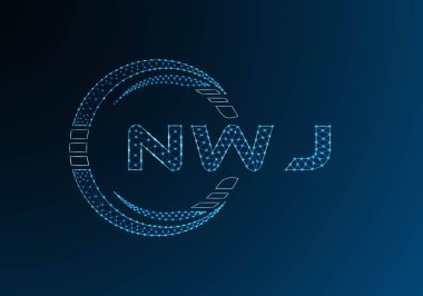 NWJ düşük poli harfli logo vektör tasarımı. NWJ düşük polyester logo tasarımı. Düşük polyester logo.