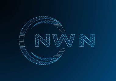 NWN düşük poli harfli logo vektör tasarımı. NWN düşük polyester logo tasarımı. Düşük polyester logo.